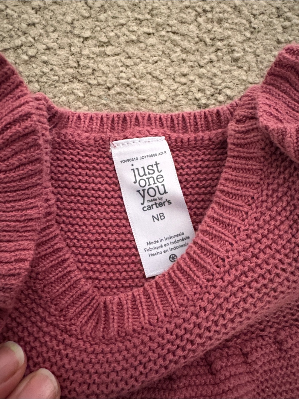 Carter's Knit Ruffle One-Piece - Rose - Picture 2 of 3